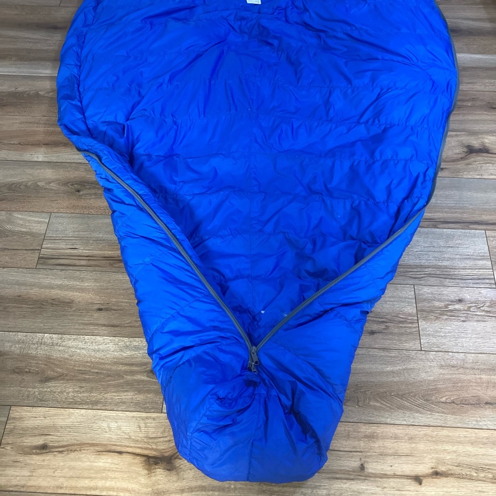 Blue North Face sleeping bag